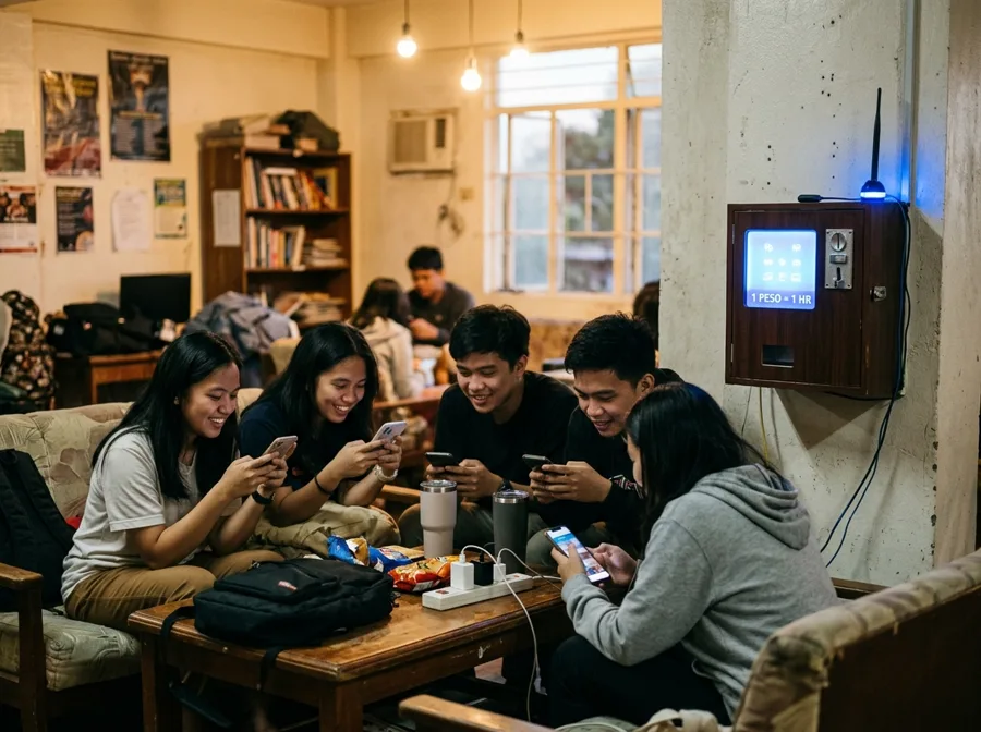 Students on shared dorm and piso-WiFi